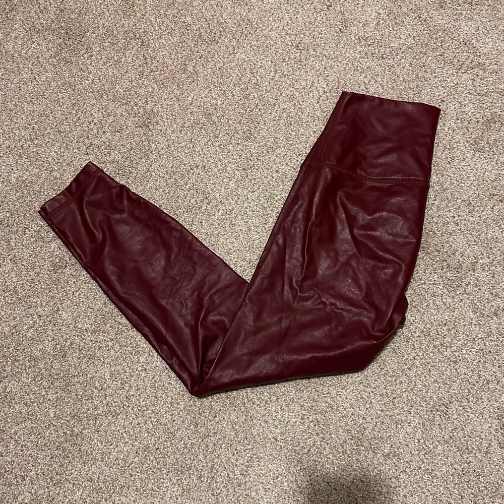 90 Degree By Reflex Burgundy Leggings